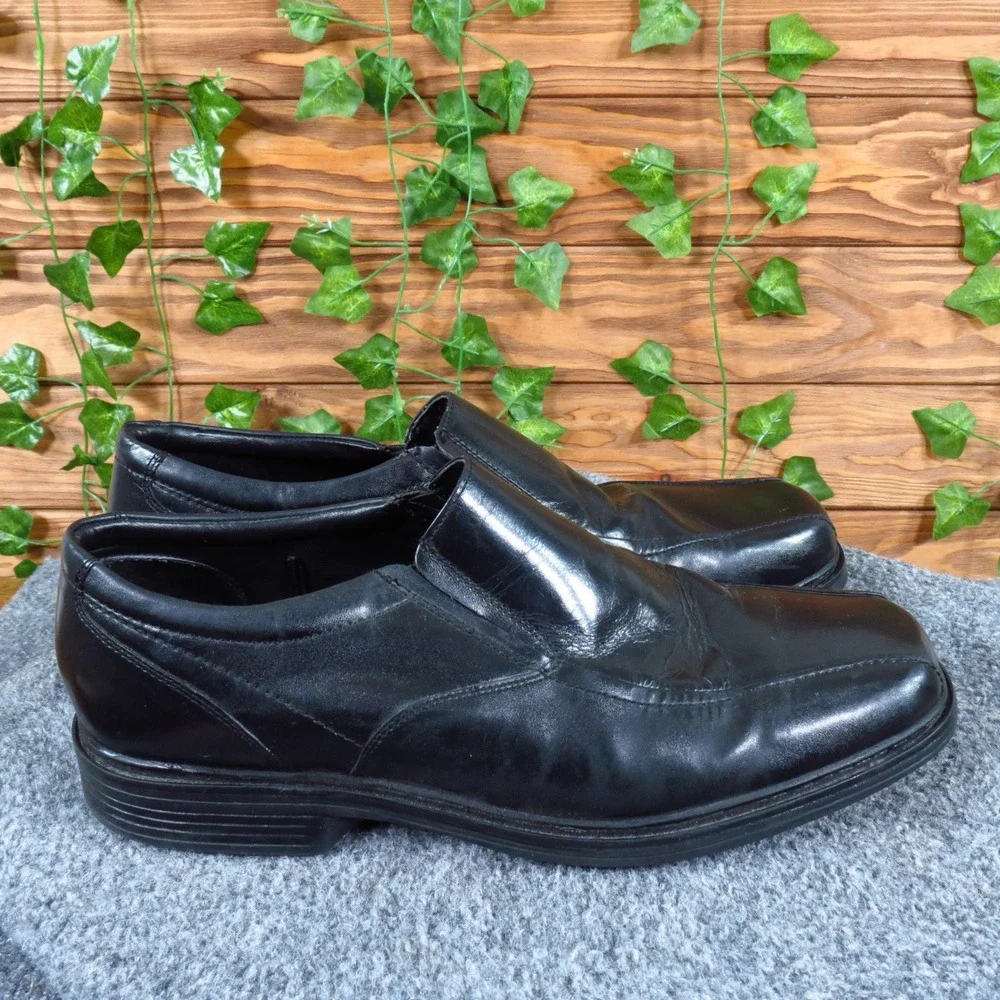 Nunn Bush 81404 Mens Slip On Dress Loafers Size 10 Business Casual Black Leather
